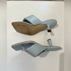 Marc Fisher Slip on heeled sandals leather upper size 8 blue